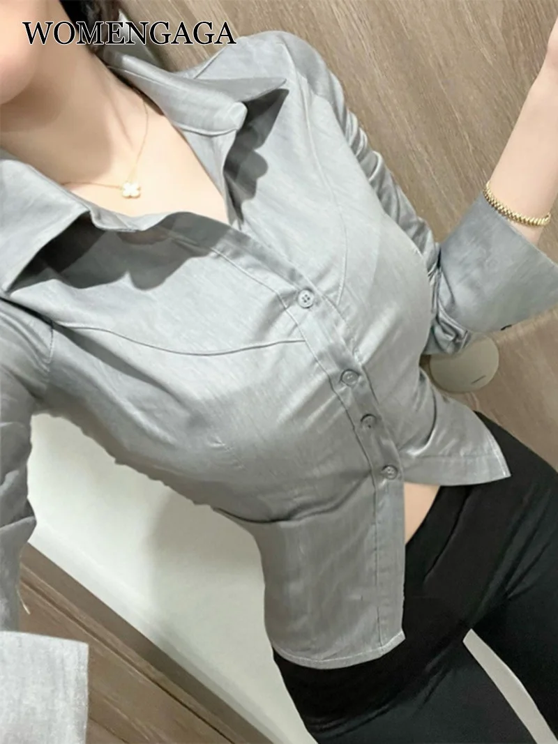 Sexy WOMENGAGA 2023 Office Lady Shirt V-neck Elegant Long-sleeve Lapel Slim Blouse Fashion Korean Women Tops QIF8
Sexy WOMENGAGA 2023 Office Lady Shirt V-neck Elegant Long-sleeve Lapel Slim Blouse Fashion Korean Women Tops QIF8