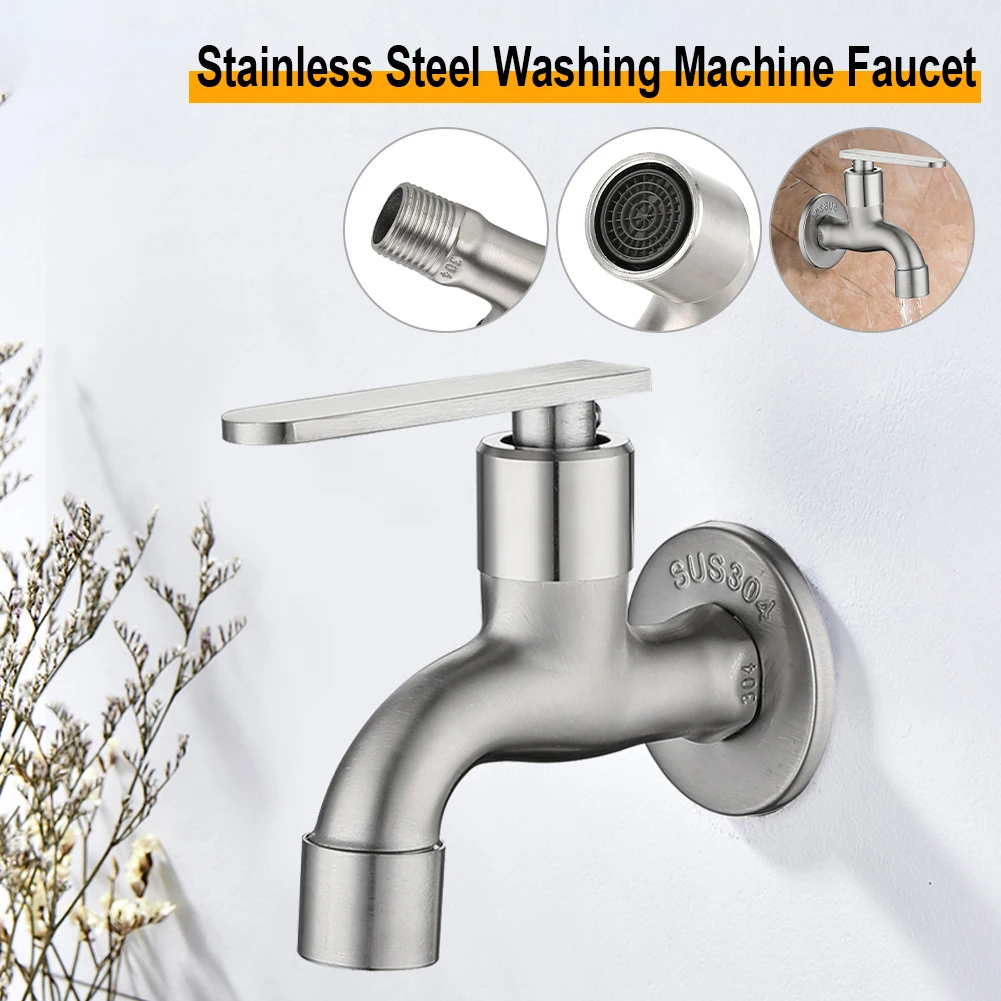 304 Stainless Steel G1/2 Household Wall-mounted Washing Machine Faucet Garden Bathroom Toilet Faucet
304 Stainless Steel G1/2 Household Wall-mounted Washing Machine Faucet Garden Bathroom Toilet Faucet