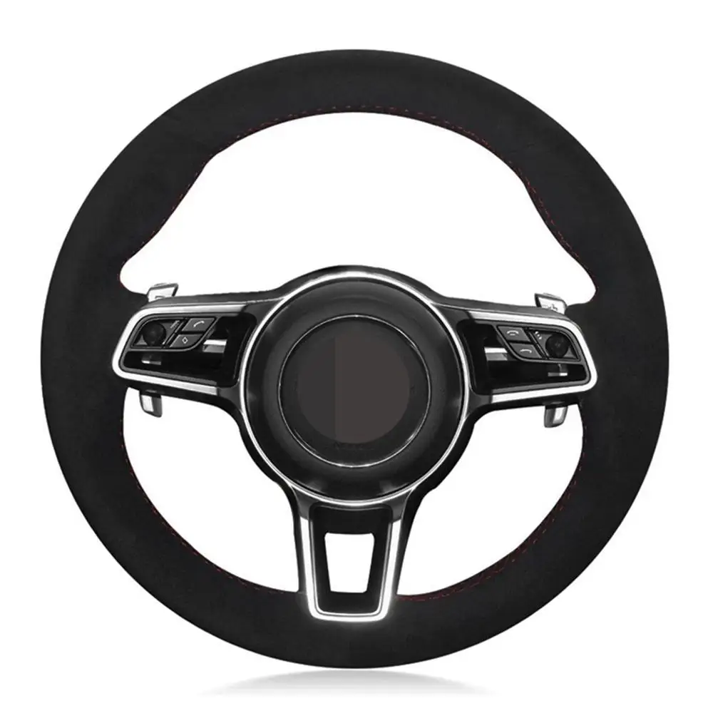 For Porsche Macan Panamera 2013-2019 Cayenne 2015-2019 718 911 2015-2019 DIY Hand-stitched Black Suede Car Steering Wheel Cover
For Porsche Macan Panamera 2013-2019 Cayenne 2015-2019 718 911 2015-2019 DIY Hand-stitched Black Suede Car Steering Wheel Cover