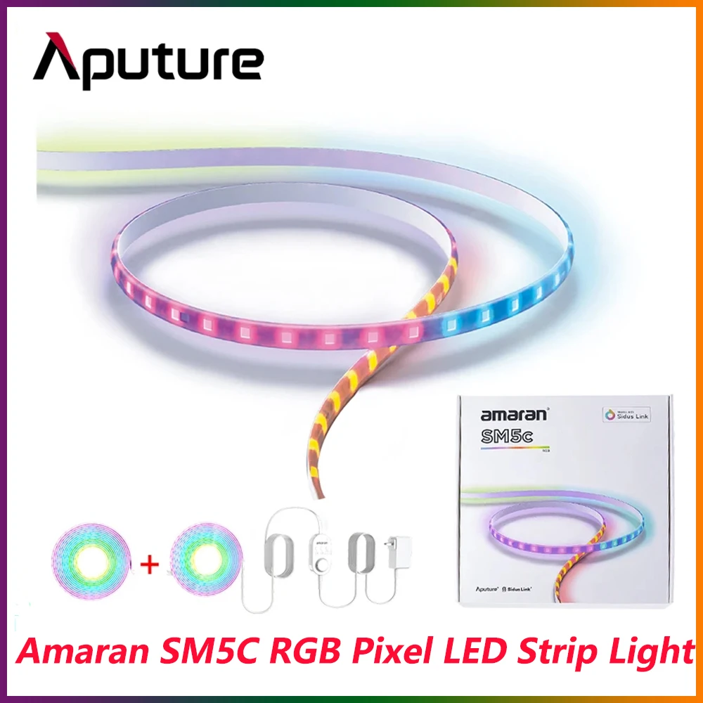 Aputure Amaran SM5c RGB Smart Pixel LED Strip Light 5 Meters Extensions Smart Control for Home Life Gathering Party Video Studio
Aputure Amaran SM5c RGB Smart Pixel LED Strip Light 5 Meters Extensions Smart Control for Home Life Gathering Party Video Studio