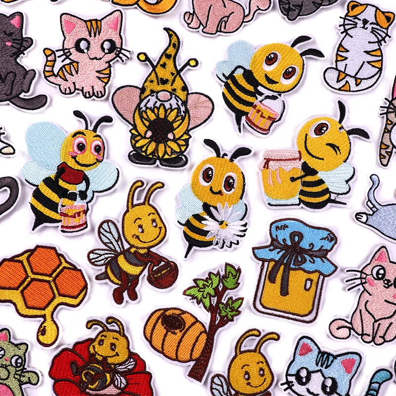Bee Embroidery Patch DIY Iron On Patches For Clothing Jacket Hat Shose Sew Embroidered Patches Applique Cartoon/Animal Cat Patch
Bee Embroidery Patch DIY Iron On Patches For Clothing Jacket Hat Shose Sew Embroidered Patches Applique Cartoon/Animal Cat Patch