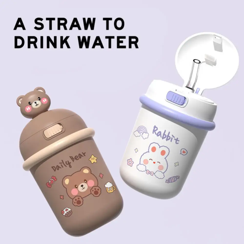 

350ml Cute Children's Water Bottle Portable Girls Super Thermos Cup Stainless Steel Bear Cup Take-away