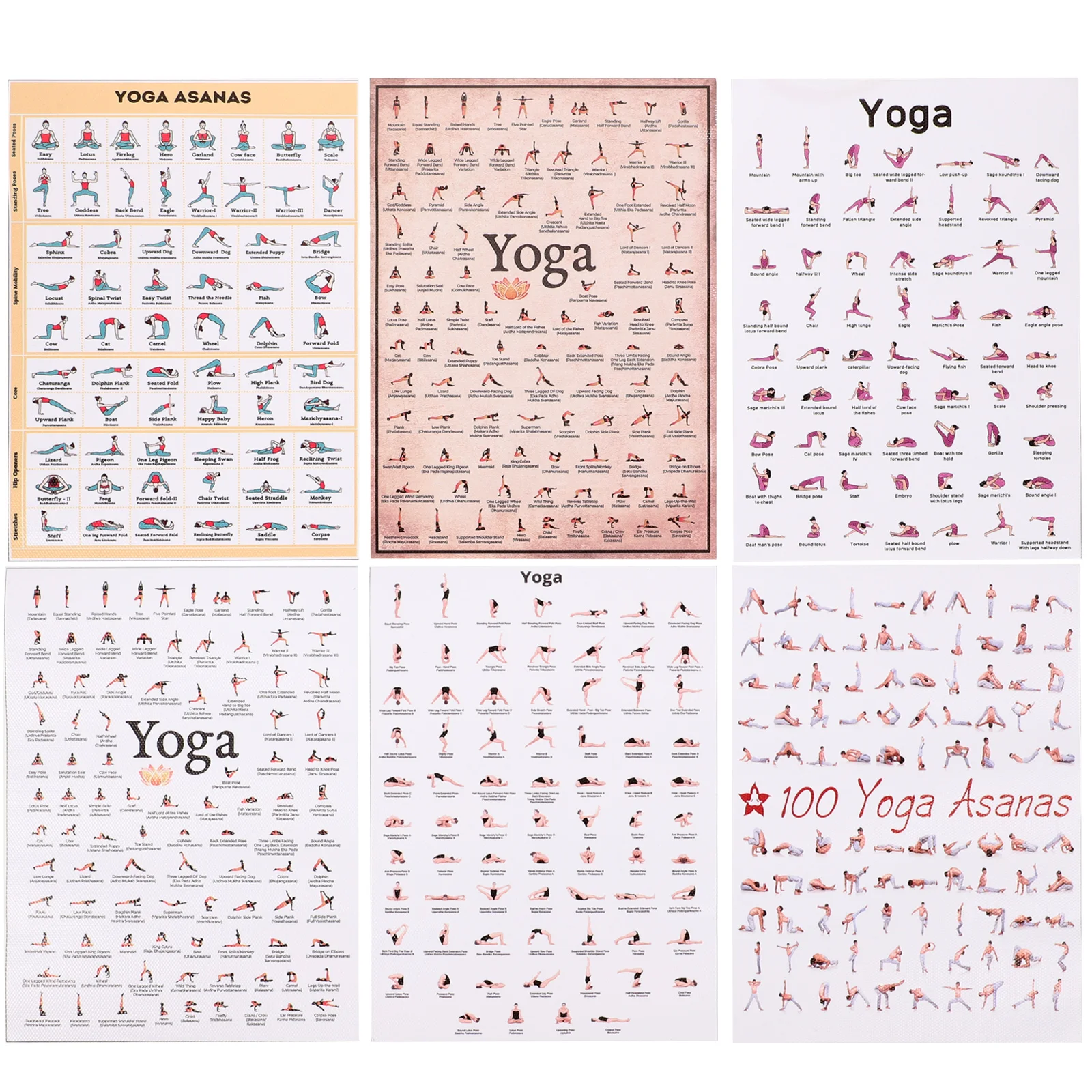 6 Pcs Indoor Yoga Poster Fitness Office Decor Wall Pilates Workouts Canvas Home 
6 Pcs Indoor Yoga Poster Fitness Office Decor Wall Pilates Workouts Canvas Home