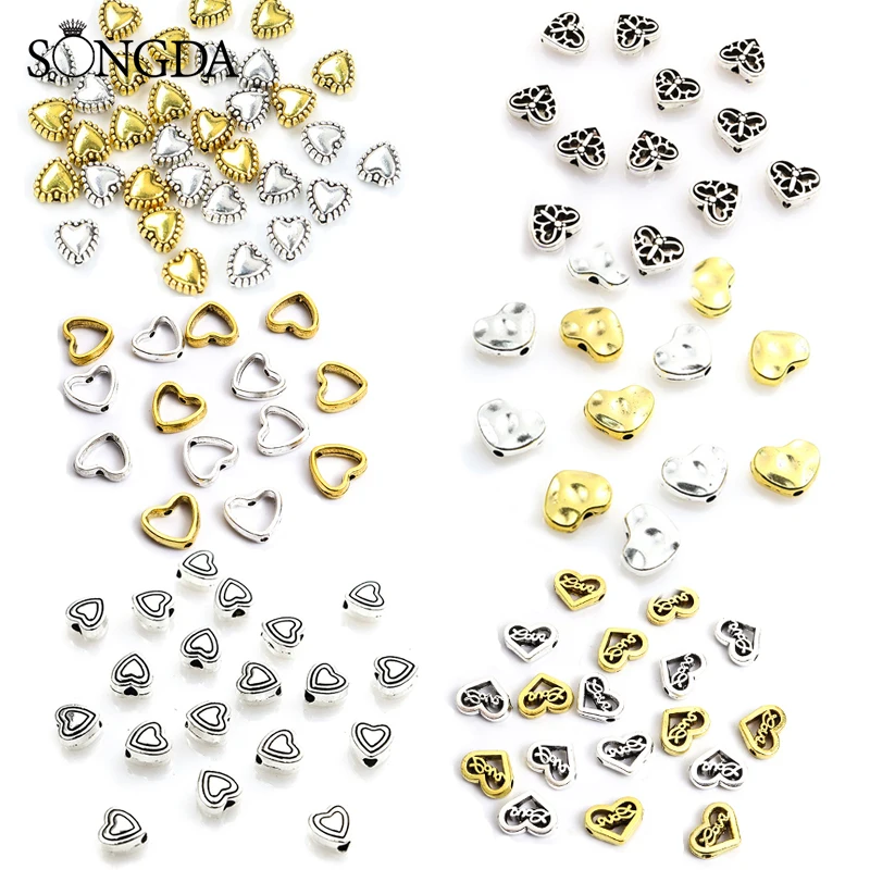 Fashion Love Heart-shaped Spacer Beads Charms Antique Silver/Gold Color Bead for Making DIY Trendy Bracelet Necklace Accessories
Fashion Love Heart-shaped Spacer Beads Charms Antique Silver/Gold Color Bead for Making DIY Trendy Bracelet Necklace Accessories