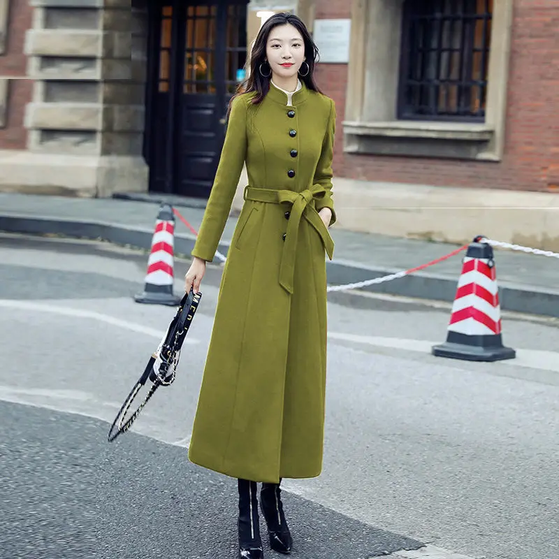 Women Ankle-length Woolen Coat 2022 Fall/Winter New Female Slim Long Thick Jacket Mother Wool Belted Jacket Casaco Feminino E223
Women Ankle-length Woolen Coat 2022 Fall/Winter New Female Slim Long Thick Jacket Mother Wool Belted Jacket Casaco Feminino E223