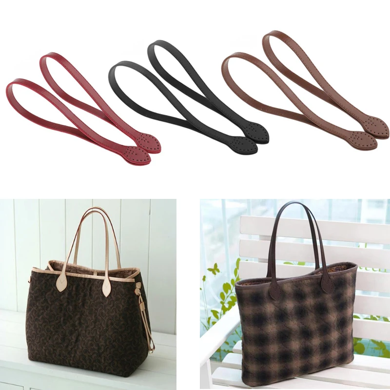 

2pcs 60cm Bag Strap PU Leather Bag Handle Detachable Belt Shoulder Bag Handles Straps Replacement for Handbags DIY Accessorie