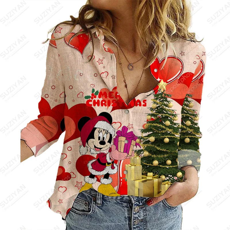 Disney Christmas Fashion New Women'S Top Casual Shirt Fashion Print Long Sleeve Casual Work Wear Blouses Long Sleeve
Disney Christmas Fashion New Women'S Top Casual Shirt Fashion Print Long Sleeve Casual Work Wear Blouses Long Sleeve