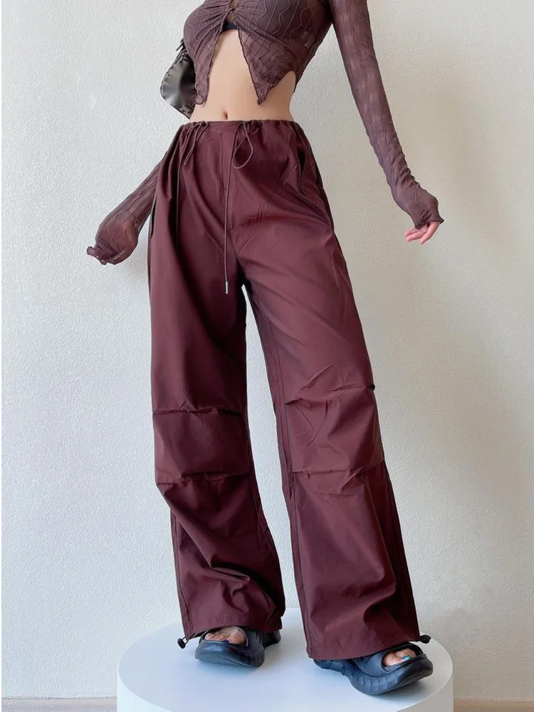 Sweet American Spice Girl Low Rise Drawstring Overalls Women's Loose Wide Leg Pants Casual Sports Pants Trousers U46F
Sweet American Spice Girl Low Rise Drawstring Overalls Women's Loose Wide Leg Pants Casual Sports Pants Trousers U46F