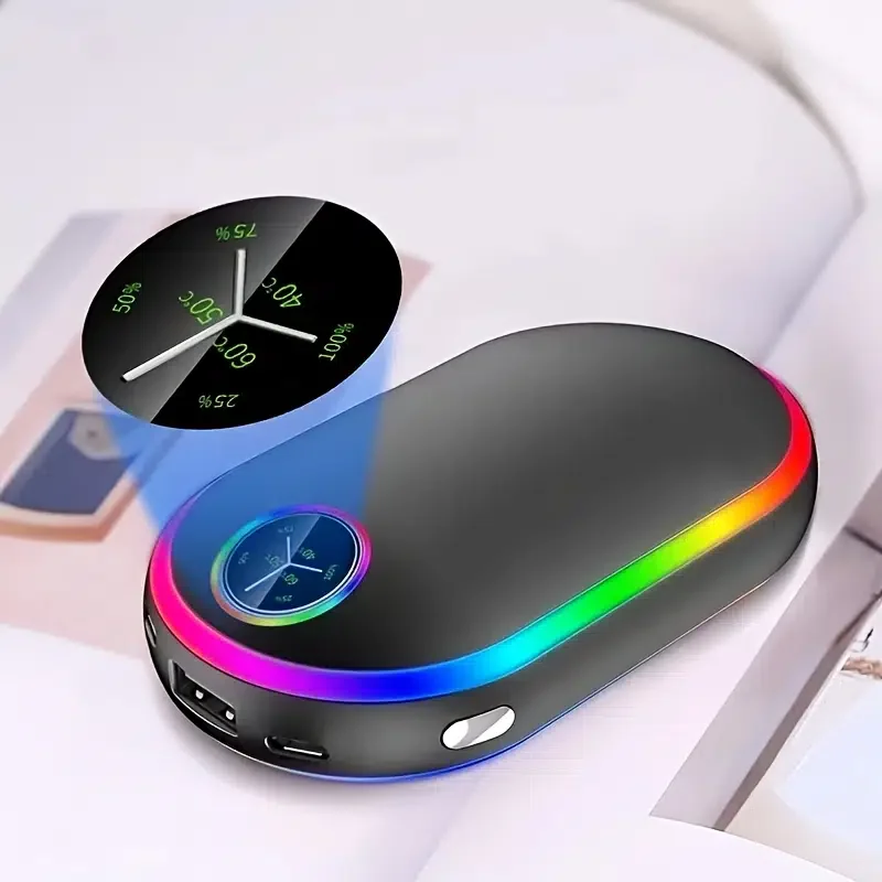 Rechargeable Hand Warmer Power Bank, 10000mAh USB Electric Fast Charging Hand Warmer With Digital Display/Led Flashlight
Rechargeable Hand Warmer Power Bank, 10000mAh USB Electric Fast Charging Hand Warmer With Digital Display/Led Flashlight