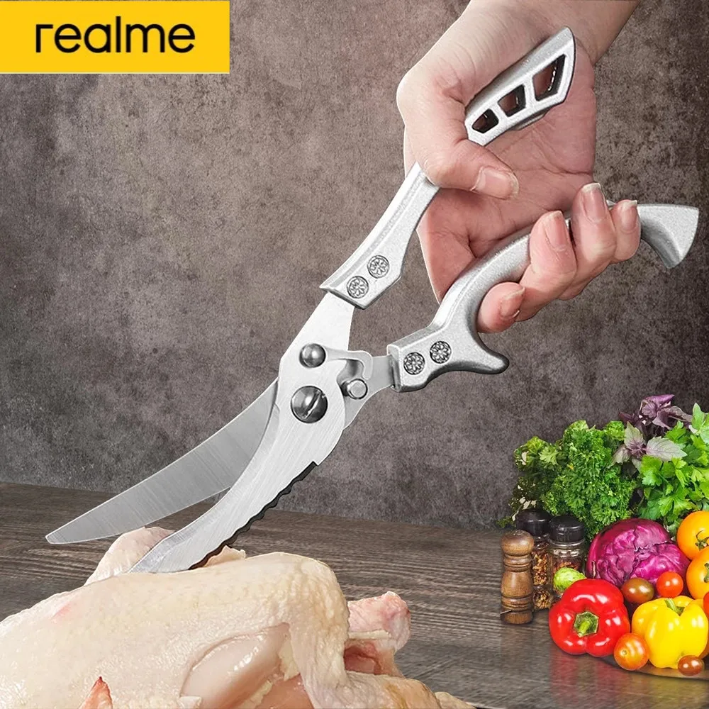 Кухонные ножницы Realme с куриной костью, кухонные ножницы, нож для рыбы, ножницы из нержавеющей стали, весы для чистки, ножницы для готовки, нож
Кухонные ножницы Realme с куриной костью, кухонные ножницы, нож для рыбы, ножницы из нержавеющей стали, весы для чистки, ножницы для готовки, нож