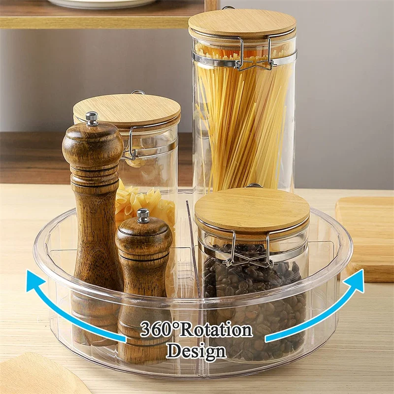 360 Rotating Kitchen Storage Tray Spice Rack Organizer Transparent Seasoning Holder Home Supplies Bathroom Cabinets
360 Rotating Kitchen Storage Tray Spice Rack Organizer Transparent Seasoning Holder Home Supplies Bathroom Cabinets