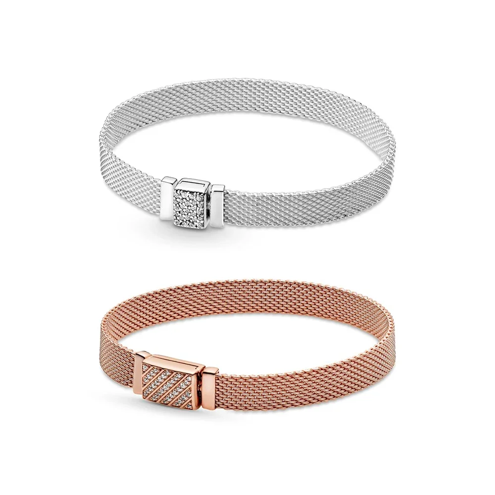 High-Quality 100% 925 Sterling Silver pan Reflexions Sparkling Clasp Bracelet Personality Fashion DIY Accessories Gifts 
High-Quality 100% 925 Sterling Silver pan Reflexions Sparkling Clasp Bracelet Personality Fashion DIY Accessories Gifts