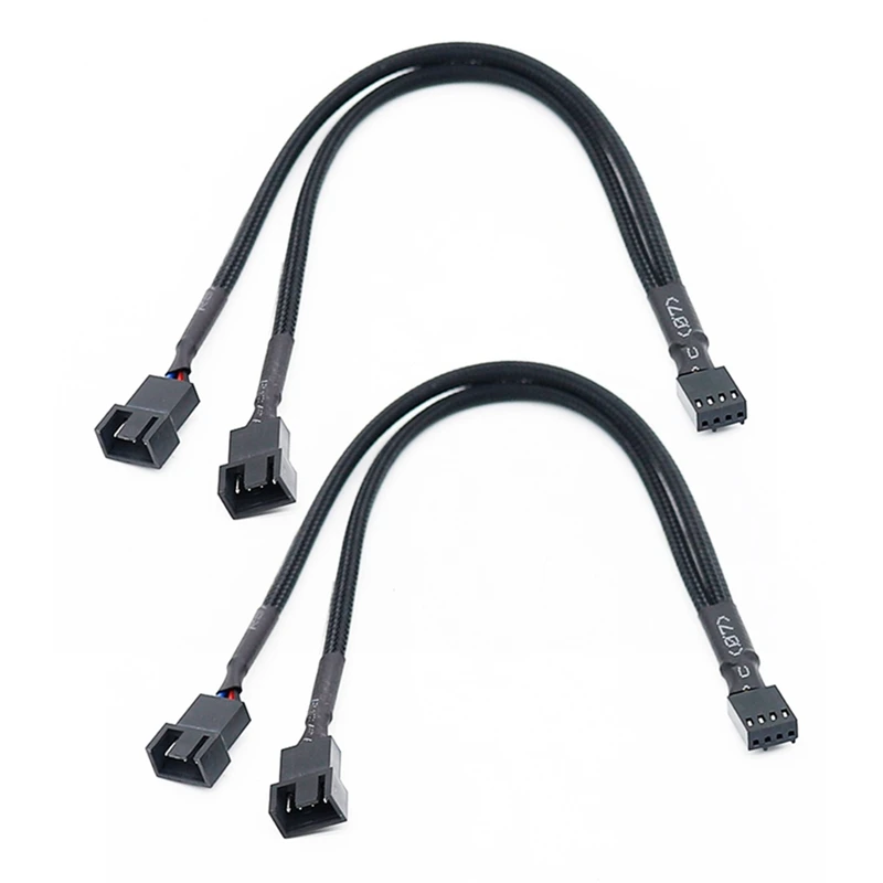 2X Computer Fan Extension Adapter Cable 27cm 1 To 2 Way Braided Cable Y Splitter 3/4 Pin PWM Male Connector Fan PC Black PVC
2X Computer Fan Extension Adapter Cable 27cm 1 To 2 Way Braided Cable Y Splitter 3/4 Pin PWM Male Connector Fan PC Black PVC