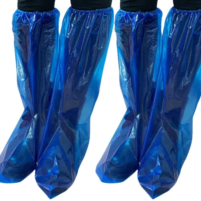 

20 пар водонепроницаемых толстых пластиковых одноразовых чехлов для обуви от дождя с высоким верхом и противоскользящим покрытием для женщ...