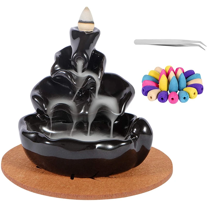 Ceramic Backflow Incense Burner Holder- Waterfall Backflow Incense Cones For Relaxation, Purification, Meditation
Ceramic Backflow Incense Burner Holder- Waterfall Backflow Incense Cones For Relaxation, Purification, Meditation