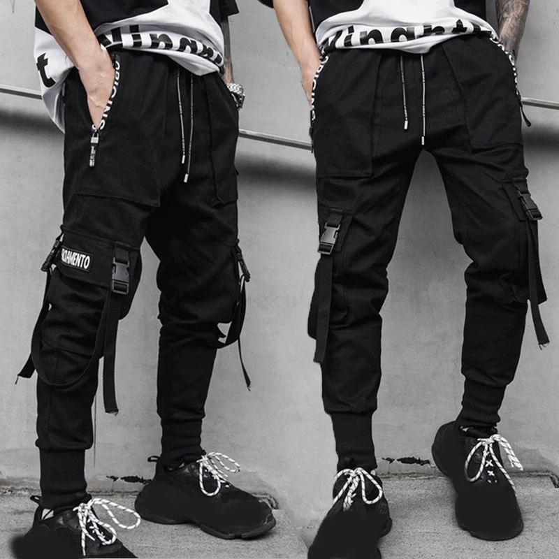 2023 Black Cargo Pants Hip Hop Joggers Men High Street Cool Multi-pocket Ribbon Trousers Casual Streetwear Sport Pants For Men
2023 Black Cargo Pants Hip Hop Joggers Men High Street Cool Multi-pocket Ribbon Trousers Casual Streetwear Sport Pants For Men