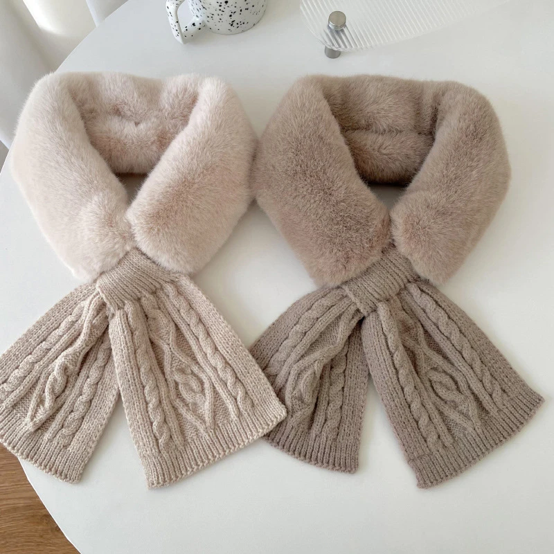Imitation Rabbit Fur Collar Neckerchief Cross Plush Knitting Scarf Winter Warm Thicken Neck Wrap Scarves Neck Tie Scarfs
Imitation Rabbit Fur Collar Neckerchief Cross Plush Knitting Scarf Winter Warm Thicken Neck Wrap Scarves Neck Tie Scarfs