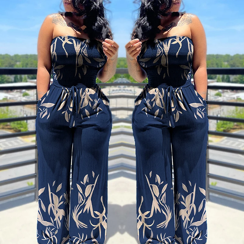Woman Summer Fashion One Piece Suit Holiday Off Shoulder Floral Print Drawstring Waist Shirred Bodice Wide Leg Jumpsuit Elegant
Woman Summer Fashion One Piece Suit Holiday Off Shoulder Floral Print Drawstring Waist Shirred Bodice Wide Leg Jumpsuit Elegant