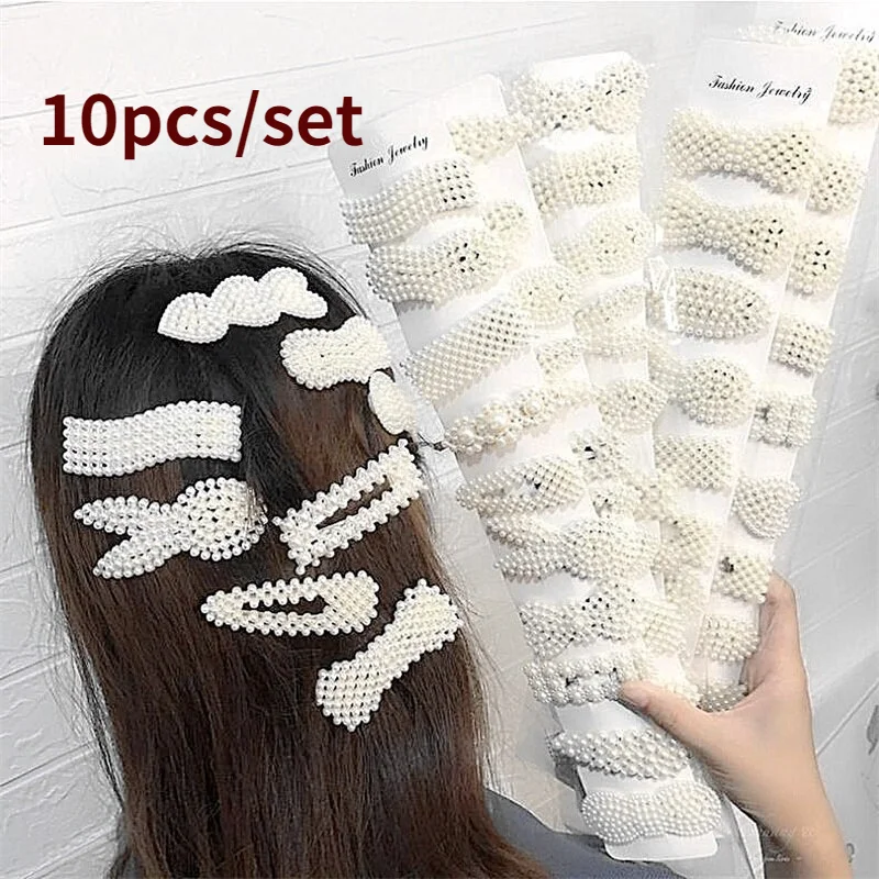 10 Pcs Set Pearl Headwear Hair Accessories Hairpins WOMEN Girls Barrettes Gift Jewelry New Hair Clip Hairclips for Girls
10 Pcs Set Pearl Headwear Hair Accessories Hairpins WOMEN Girls Barrettes Gift Jewelry New Hair Clip Hairclips for Girls