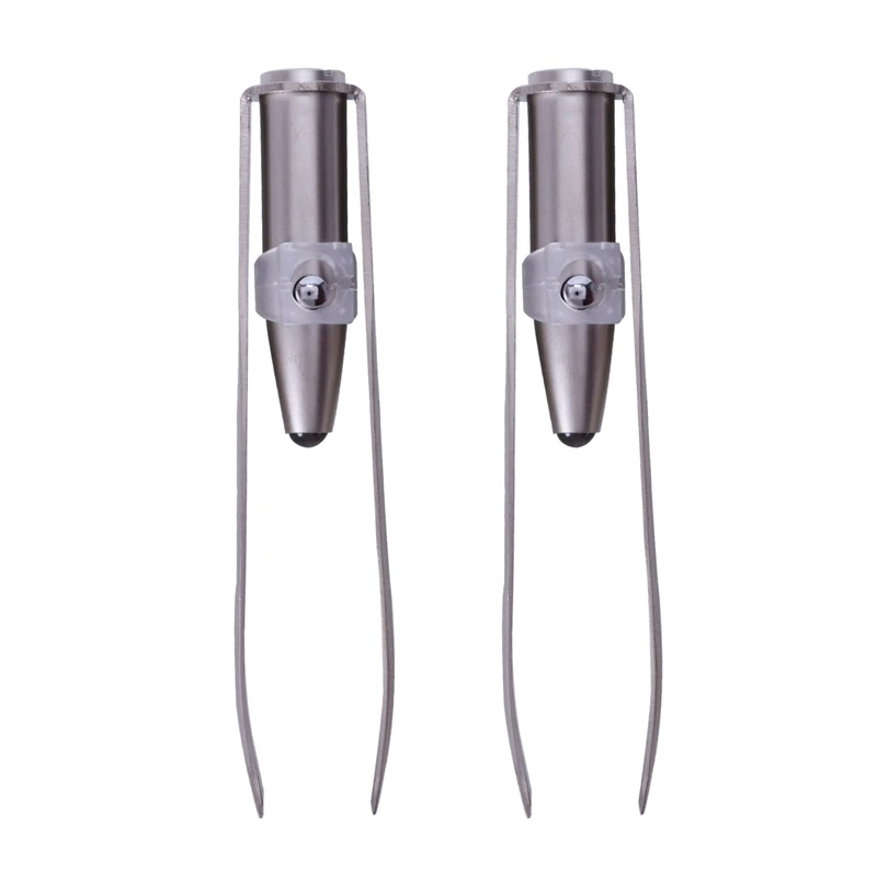 2X Stainless Steel Eyelashes Eyebrow Tweezer + LED Light 
2X Stainless Steel Eyelashes Eyebrow Tweezer + LED Light