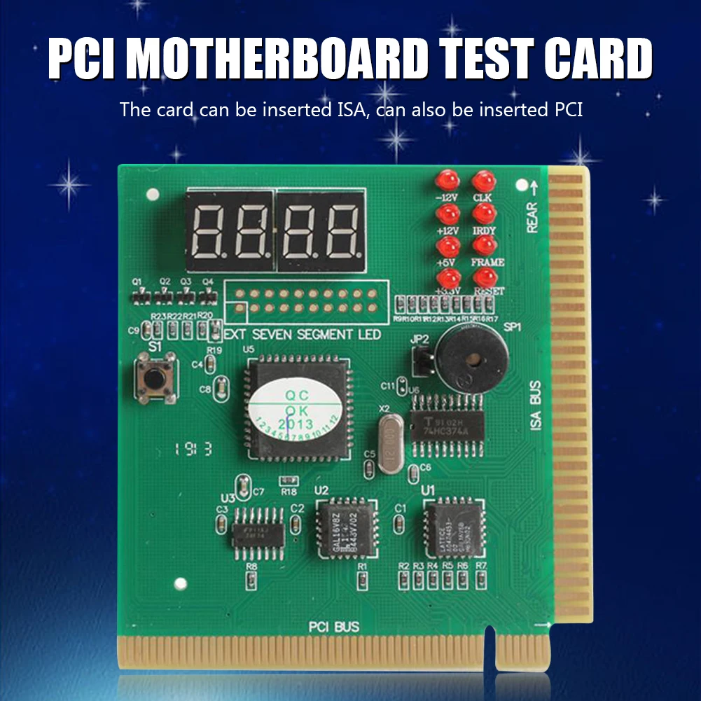 

4 Digit PC Analyzer Diagnostic Post Card Motherboard Tester for ISA PCI Bus Mainboard Computer Mainboard Fault Display