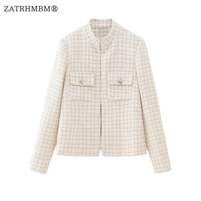 ZATRHMBM Women 2023 Autumn New Fashion Textured Cropped Jackets Coat Vintage Long Sleeve Female Outerwear Chic Tops
ZATRHMBM Women 2023 Autumn New Fashion Textured Cropped Jackets Coat Vintage Long Sleeve Female Outerwear Chic Tops