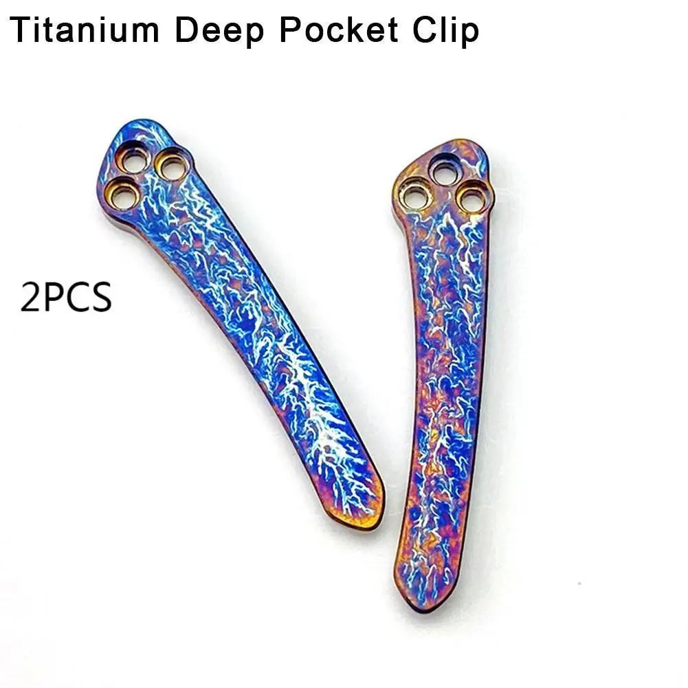 

2pcs Titanium Alloy Knife Deep Carry Pocket Clip Back Clamp for Spyderco Paramilitary2 PARA2 C81 Endura C10 Delica C11 Manix