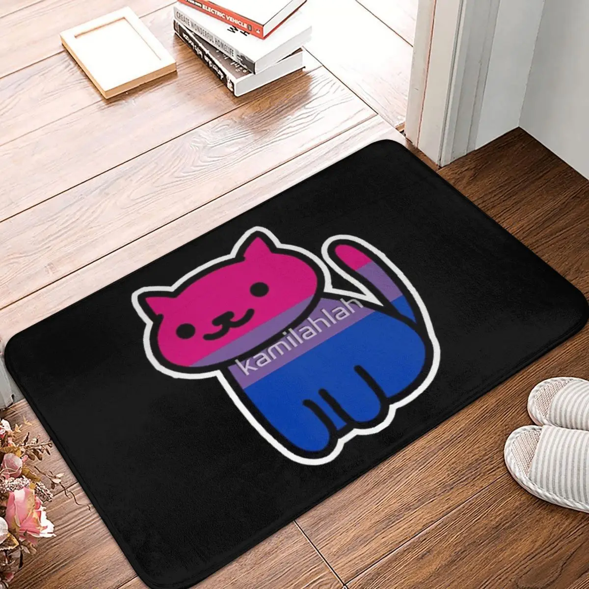 Raibow Cat милый коврик, напольные коврики из полиэстера, милые стильные коврики для ванной комнаты, легко моющиеся, подарки на день рождения, На...