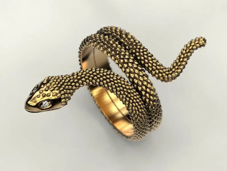 Kaa Snake Ring *Moissanite With White, Yellow, Rose Green Gold, Gold Plated & Silver* Animal Reptile Scale Wrap Men Women Thumb
Kaa Snake Ring *Moissanite With White, Yellow, Rose Green Gold, Gold Plated & Silver* Animal Reptile Scale Wrap Men Women Thumb