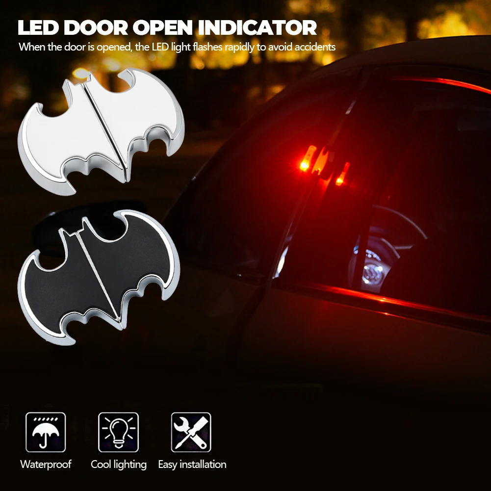 Bat Shape Universal Car LED Opening Door Safety Warning Anti-collision Flash Lights Red Kit Wireless Alarm Lamp Signal Light
Bat Shape Universal Car LED Opening Door Safety Warning Anti-collision Flash Lights Red Kit Wireless Alarm Lamp Signal Light
