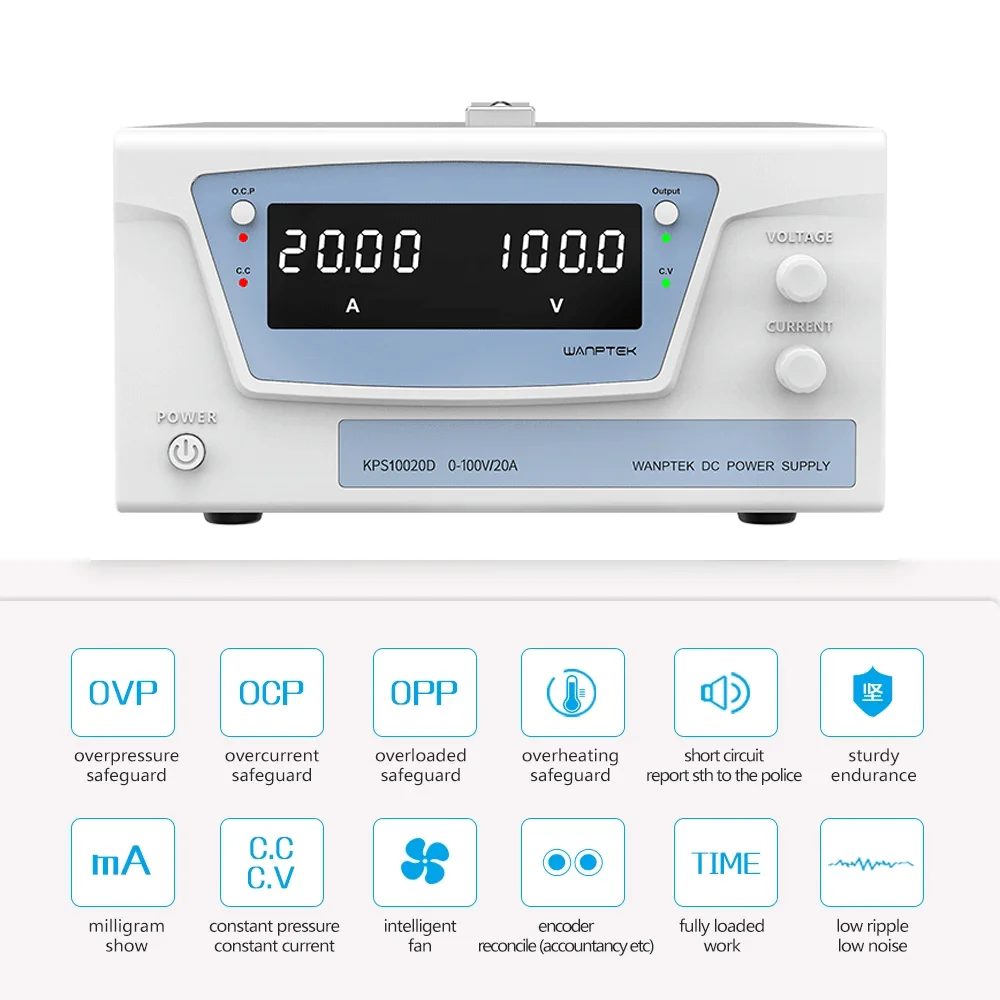 Настольный блок питания Wanptek KPS30100D высокой мощности, Стабилизированный импульсный источник питания с регулируемой регулировкой, 60 в, 30 А, 40 А, 50 А
Настольный блок питания Wanptek KPS30100D высокой мощности, Стабилизированный импульсный источник питания с регулируемой регулировкой, 60 в, 30 А, 40 А, 50 А