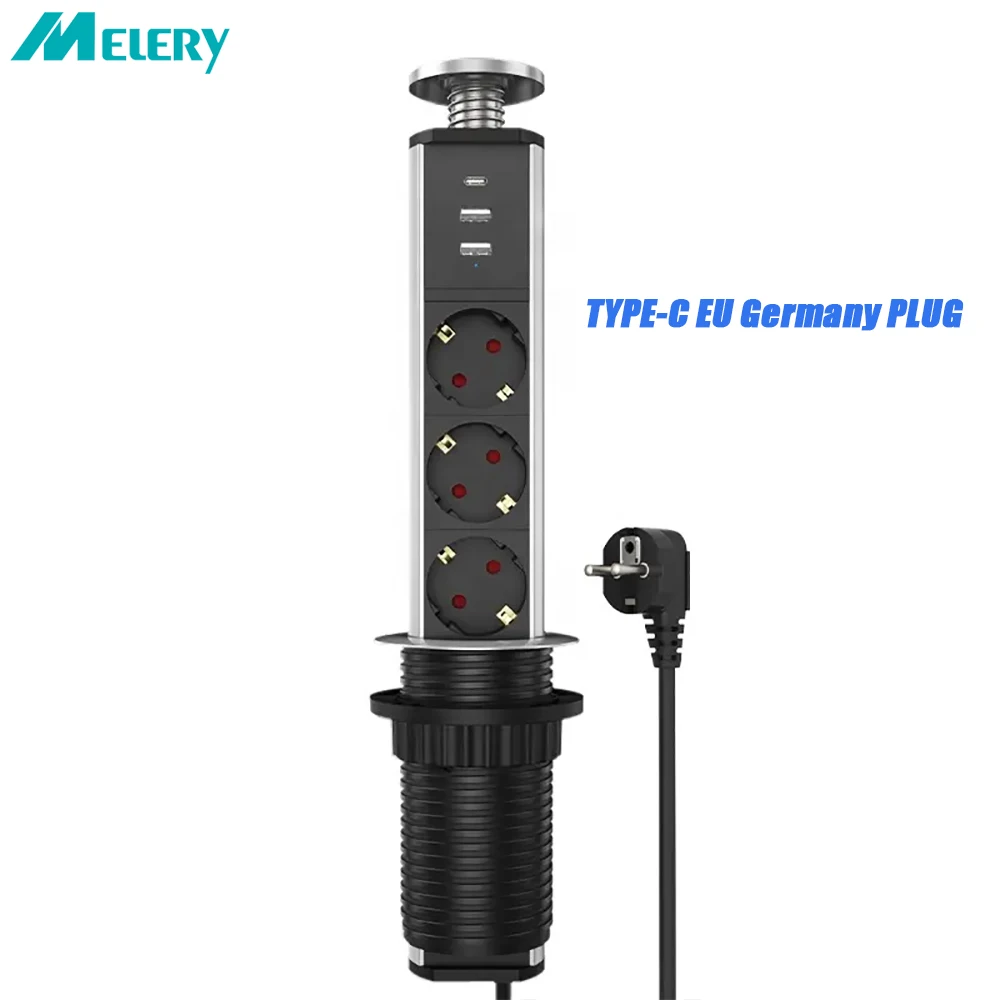 Type-C Pop Up Sockets Germany Power Strip Desktop Hidden EU Plug 3 Outlet Switch Phones Kitchen Office 1.8m Extension Cord
Type-C Pop Up Sockets Germany Power Strip Desktop Hidden EU Plug 3 Outlet Switch Phones Kitchen Office 1.8m Extension Cord