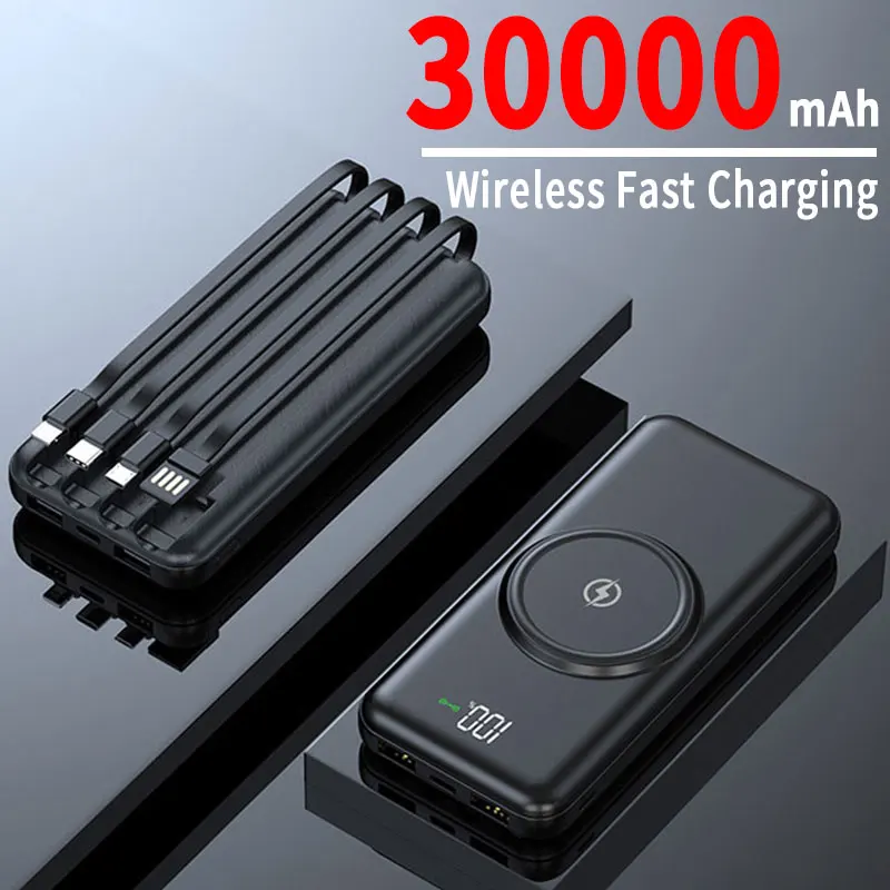 30000mAh Wireless charging Portable Fast Charge Power Bank Display Built in Cables Four Usb External Battery for iPhone Lenovo
30000mAh Wireless charging Portable Fast Charge Power Bank Display Built in Cables Four Usb External Battery for iPhone Lenovo