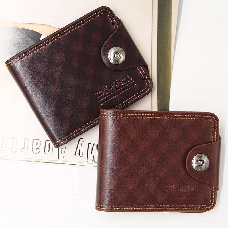 New Korean casual men's wallet Short vertical locomotive British casual multi-function card bag zipper buckle triangle folding
New Korean casual men's wallet Short vertical locomotive British casual multi-function card bag zipper buckle triangle folding