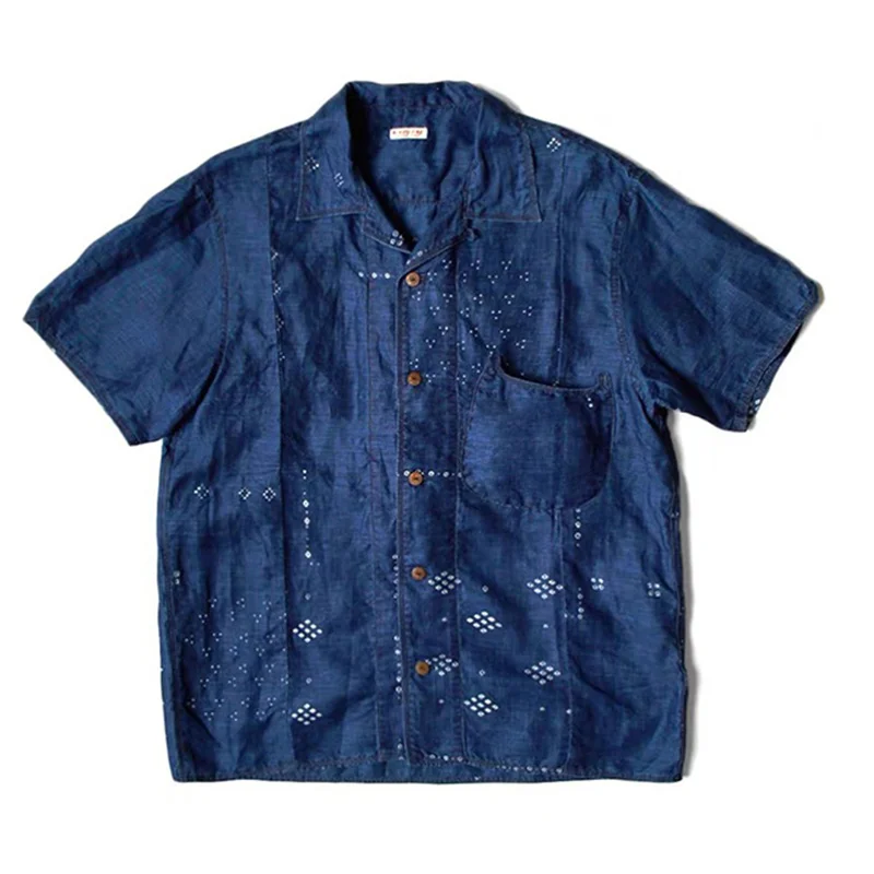 KAPITAL 22SS Japanese Retro Blue-dyed Tannin Denim Cotton Printing Pocket Men's Short-sleeved Shirt
KAPITAL 22SS Japanese Retro Blue-dyed Tannin Denim Cotton Printing Pocket Men's Short-sleeved Shirt