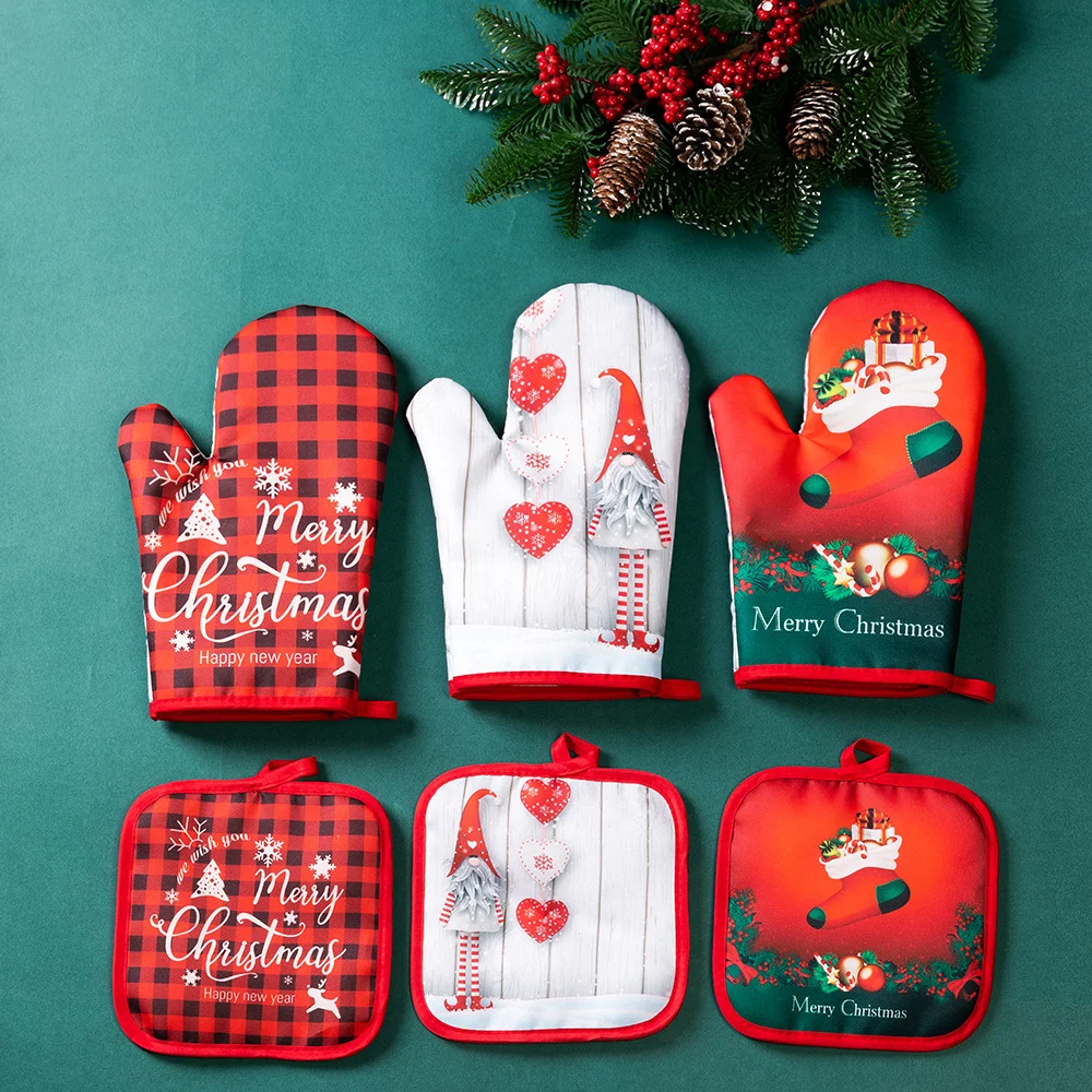 Kitchen Gloves Heat Resistant Microwave Gloves Pad Set Oven Gloves Tray Dish Bowl Mitts Holder Christmas Cooking Baking Tools
Kitchen Gloves Heat Resistant Microwave Gloves Pad Set Oven Gloves Tray Dish Bowl Mitts Holder Christmas Cooking Baking Tools
