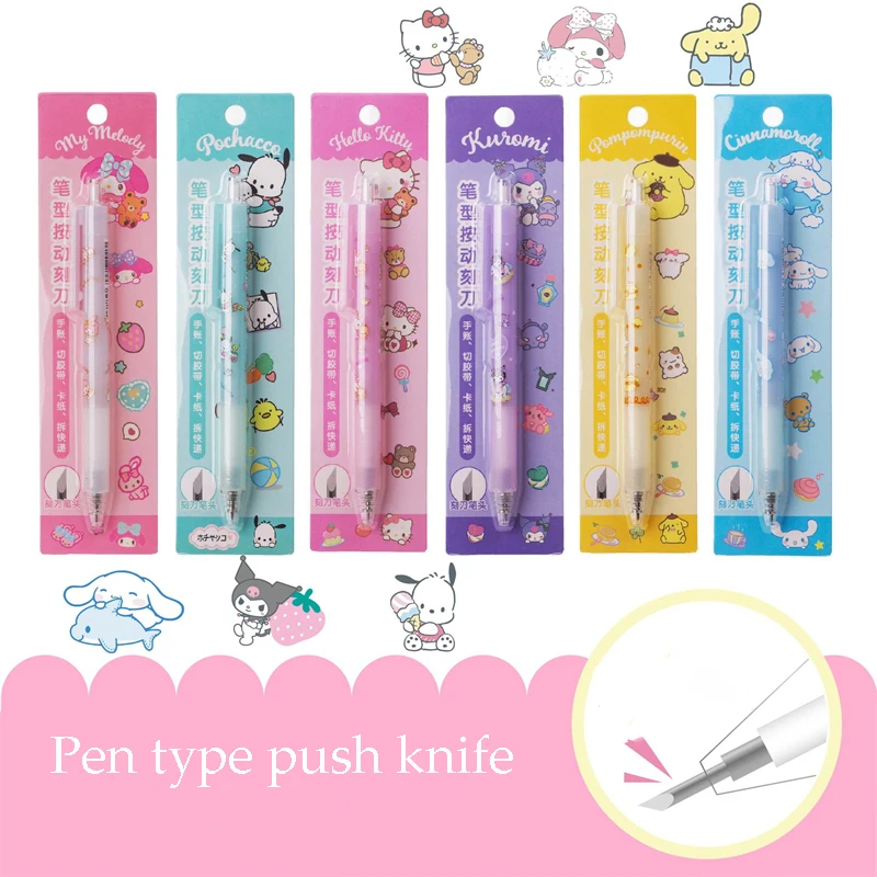 Kawaii Sanrio Hello Kitty Knife Pen My Melody Cinnamoroll Kuromi Pom Pom Purin Student Cartoon Portable Art Handbook Pen Knife
Kawaii Sanrio Hello Kitty Knife Pen My Melody Cinnamoroll Kuromi Pom Pom Purin Student Cartoon Portable Art Handbook Pen Knife