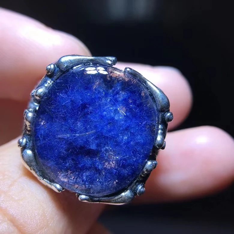 Natural Blue Rutilated Dumortierite Quartz Oval Adjustable Ring 16.7/15.5mm Bead Rare Woman Men Ring Jewelry AAAAA
Natural Blue Rutilated Dumortierite Quartz Oval Adjustable Ring 16.7/15.5mm Bead Rare Woman Men Ring Jewelry AAAAA