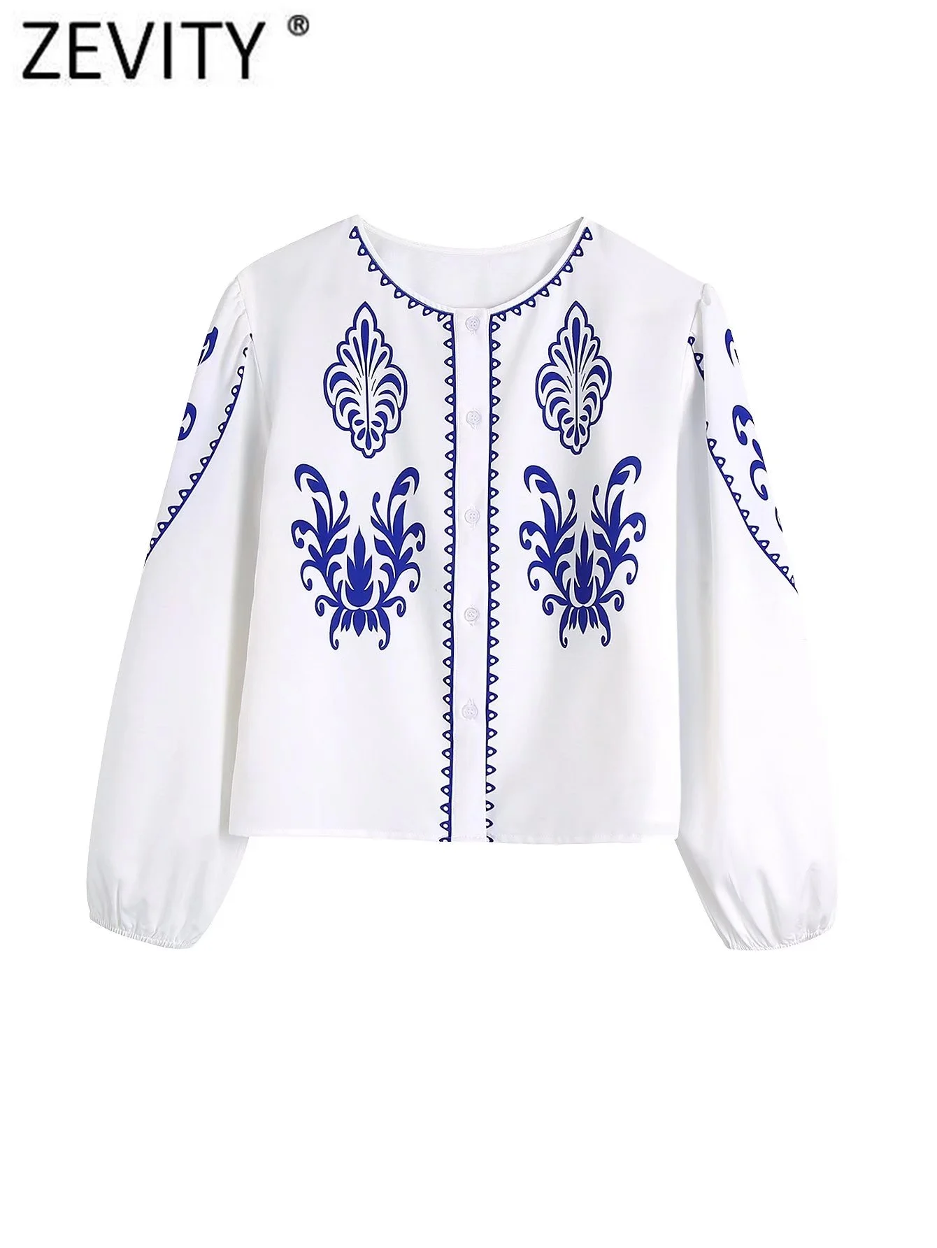 Zevity Women Vintage Blue Totem Floral Print Short Smock Blouse Office Lady Puff Sleeve Shirts Chic Chemise Blusas Tops LS1076
Zevity Women Vintage Blue Totem Floral Print Short Smock Blouse Office Lady Puff Sleeve Shirts Chic Chemise Blusas Tops LS1076