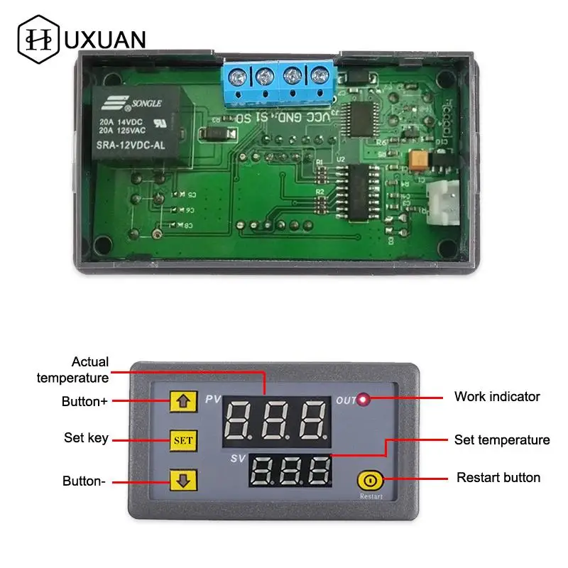 W3230 Mini Digital Temperature Controller 12V 24V 220V Thermostat Regulator Heating Cooling Control Thermoregulator With Sensor 
W3230 Mini Digital Temperature Controller 12V 24V 220V Thermostat Regulator Heating Cooling Control Thermoregulator With Sensor