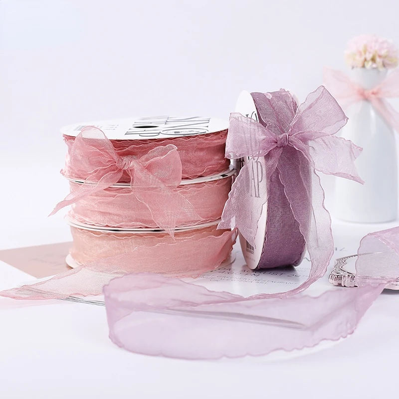 2.4cm Sweet Organza Ribbon Semi Transparent Ribbon Bouquet Gift Baking Packaging DIY Art Flower Shop Flower Packaging Material
2.4cm Sweet Organza Ribbon Semi Transparent Ribbon Bouquet Gift Baking Packaging DIY Art Flower Shop Flower Packaging Material