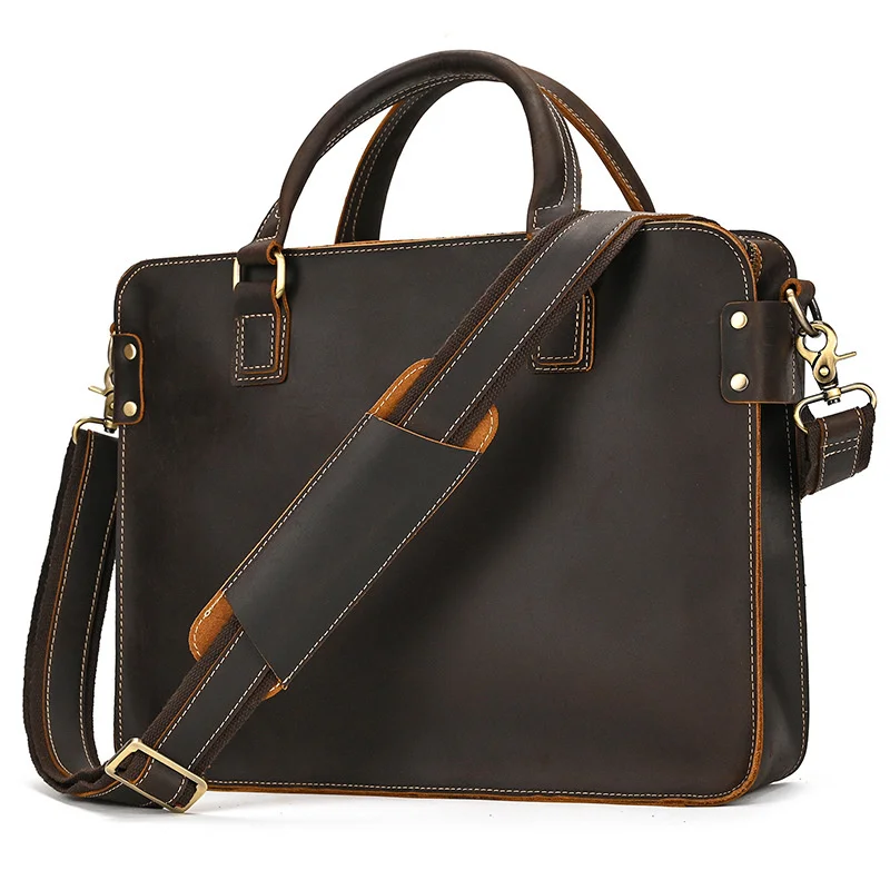 Retro Crazy Horse Leather Business Briefcase 14 Inch Computer Headcase Layer Cowhide Handbag One Shoulder Crossbody Bag
Retro Crazy Horse Leather Business Briefcase 14 Inch Computer Headcase Layer Cowhide Handbag One Shoulder Crossbody Bag
