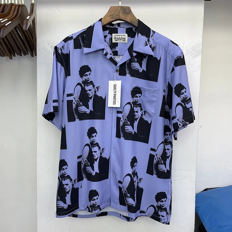 Jesse WACKO MARIA Men Clothing Jazz Chet Baker Short Sleeve Japan Style Summer Loose Casual Retro Fashion Shirt Streetwear
Jesse WACKO MARIA Men Clothing Jazz Chet Baker Short Sleeve Japan Style Summer Loose Casual Retro Fashion Shirt Streetwear