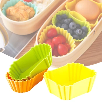 3pcs Bento Divider Cup Easy Clean Mould Reusable Cake Mold Dessert Sushi Separate Storage Accessories Food Lunch Box Liner