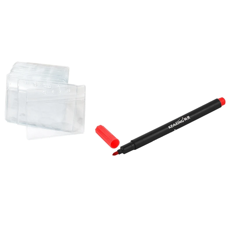 1 Pcs Fabric Marker Pens & 50 Pcs Plastic Horizontal Name Tag Badge Id Card Holders
1 Pcs Fabric Marker Pens & 50 Pcs Plastic Horizontal Name Tag Badge Id Card Holders