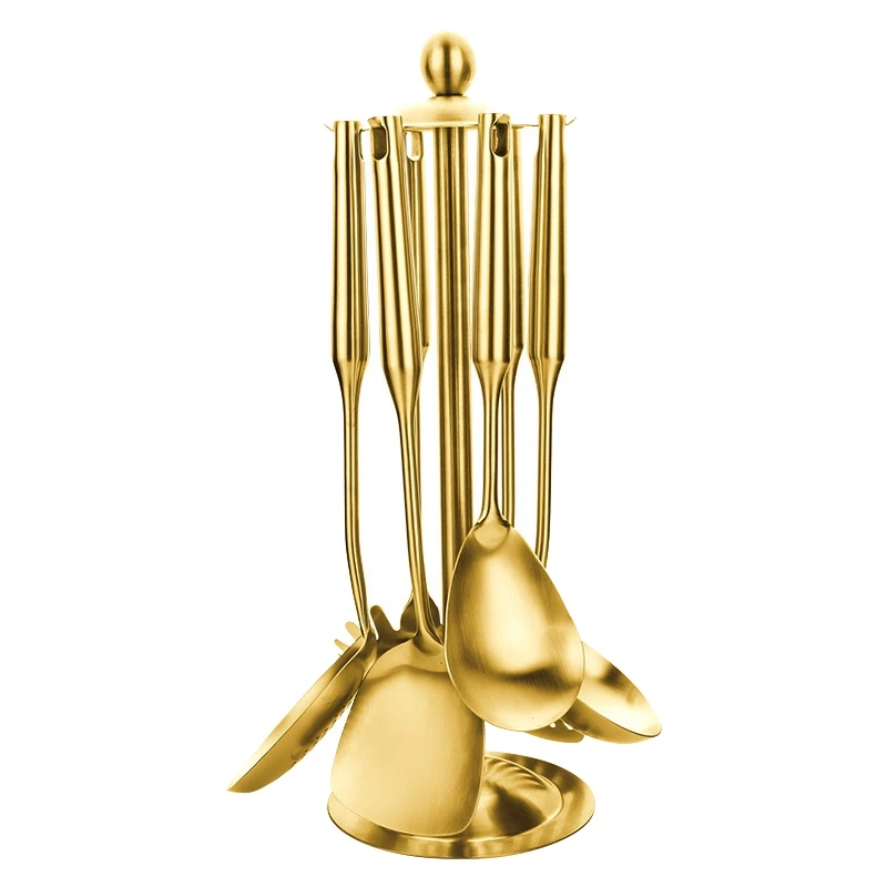 7Pcs Gold Stainless Steel Soup Spoons Shovel With Rack Cookware Kitchen Utensils Cooking Tools Home Kitchen Accessories
7Pcs Gold Stainless Steel Soup Spoons Shovel With Rack Cookware Kitchen Utensils Cooking Tools Home Kitchen Accessories