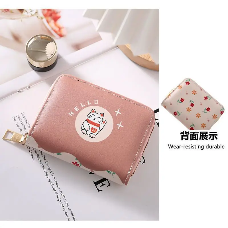 

Japan Lucky Cat Fashion Leather ID Key Wallet Pocket Coin Purse Women Men Money Change Bag Cute Little Card Holder