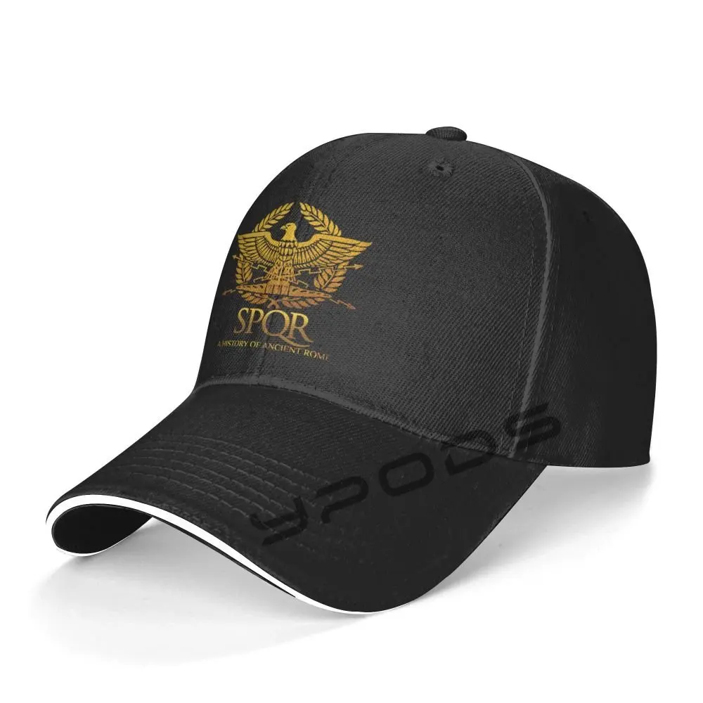 

Baseball Caps For Men Logo Punk SPQR Roman Empire Men Gladiator Tshirt Imperial Golden Eagle Emblem Cap For Women Hat