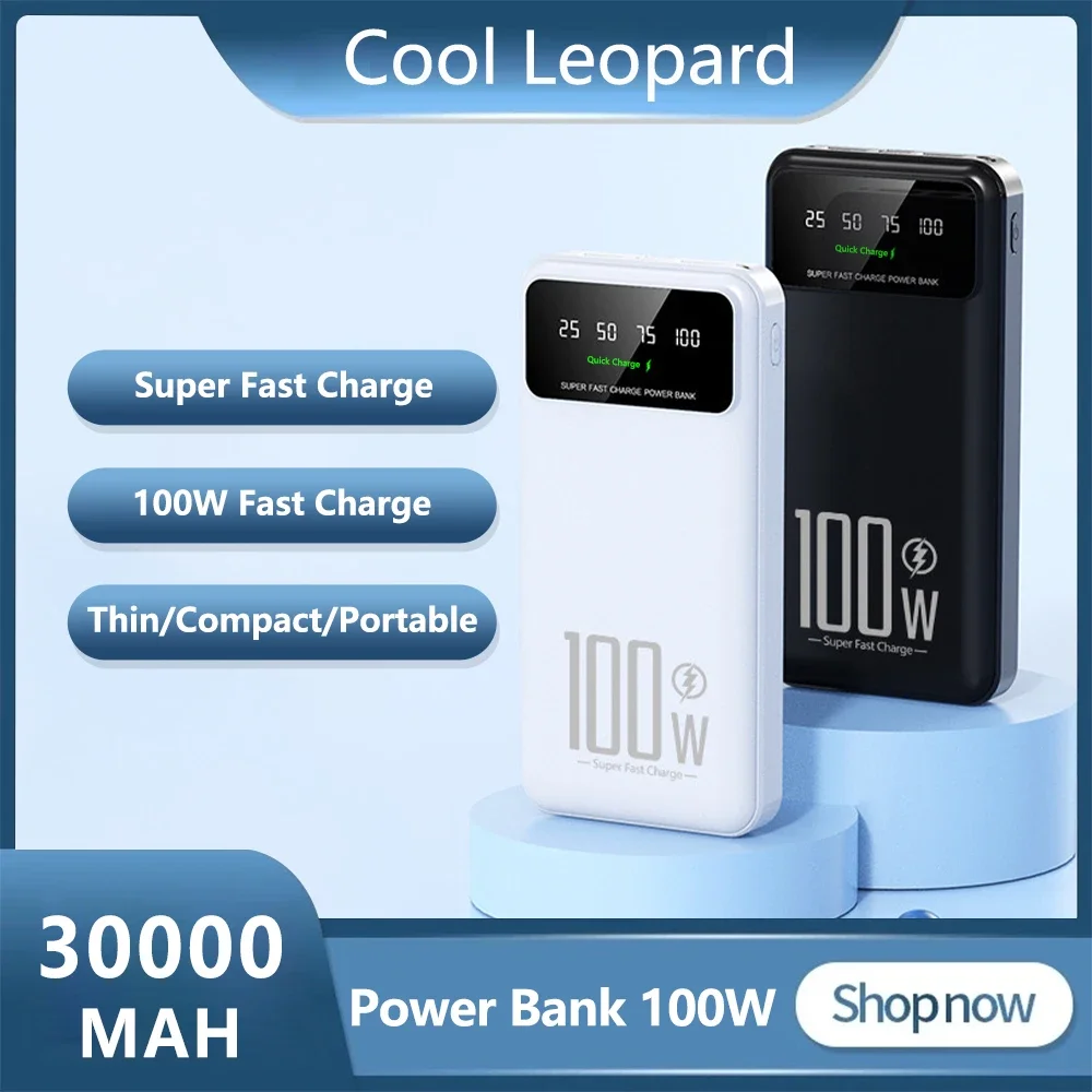 New 30000mAh Power Bank 100W Fast Charging Battery Pack Powerbank For iPhone Samsung Huawei Portable EXternal Battery Charger
New 30000mAh Power Bank 100W Fast Charging Battery Pack Powerbank For iPhone Samsung Huawei Portable EXternal Battery Charger