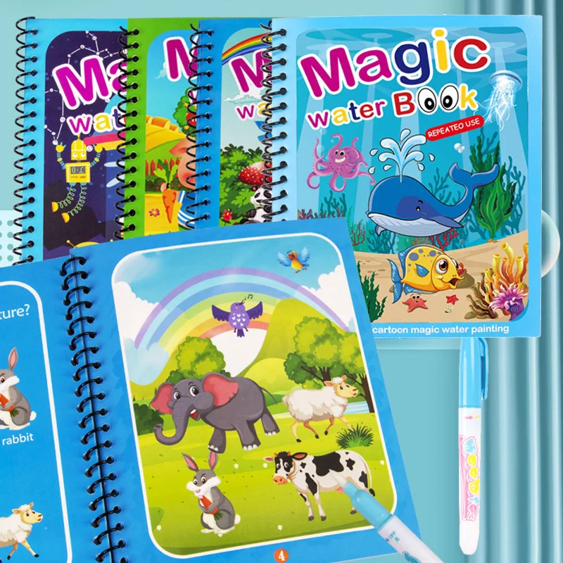 Magical Book Water Drawing Montessori Toys for Chidlren Reusable Coloring Book Doodle Pen Painting Board Early Education Toys
Magical Book Water Drawing Montessori Toys for Chidlren Reusable Coloring Book Doodle Pen Painting Board Early Education Toys